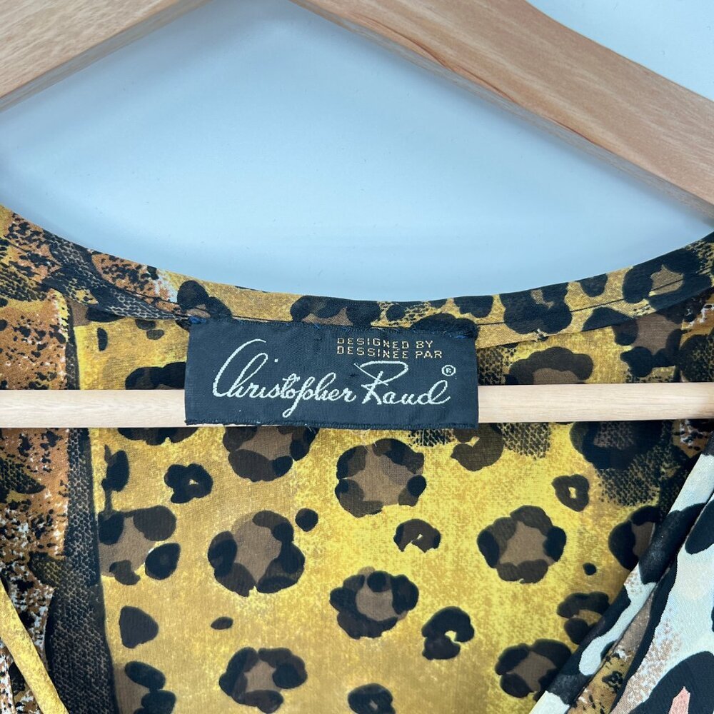 Vintage Christopher Raund Animal Print Ruffle Dress - Picture 4 of 5